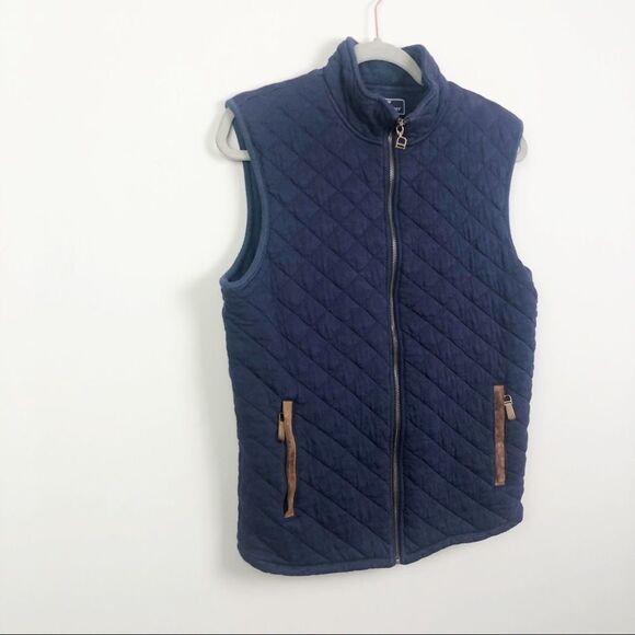 VINEYARD VINES | Navy Blue Quilted Vest Zip Up Women’s Size X-Small - Picture 2 of 7